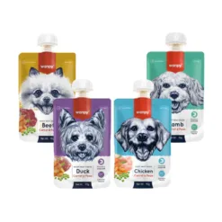 Wanpy Tasty Meat Paste Dog Treats / Wet Food - Squeeze Pouches (90g)