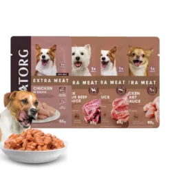 Atorg Fresh Meat in Sauce Wet Dog Food Pouches - High Meat Content (85g)